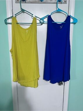 Gap Women’s Yellow & a.n.a Blue Tank Tops Sleeveless Lightweight Layering Pieces